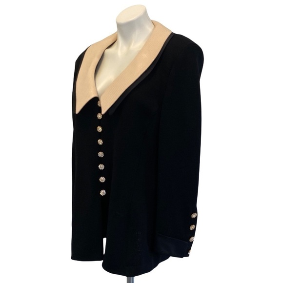 ST. JOHN EVENING Santana Knit Triple Style Rhinestone Button Cardigan Size 12 - Picture 8 of 16
